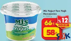 MİS YOĞURT TAM YAĞLI HOMOJENİZE 1500 G